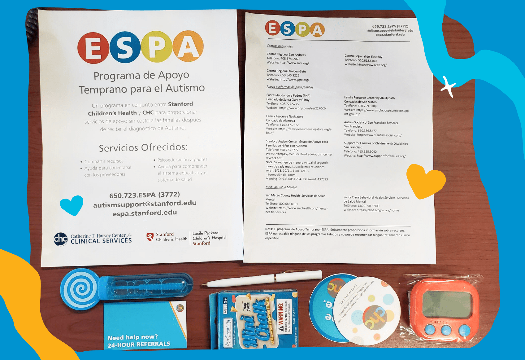 Photo of ESPA Family Care Package materials